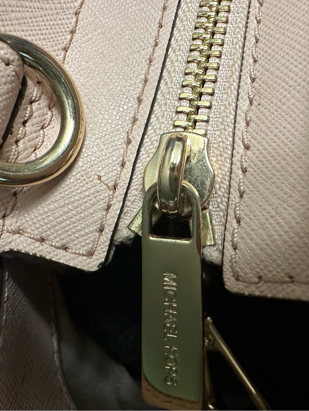 Michael Kors Blush Pink Studded Satchel with Gold Hardware - Picture 13 of 14